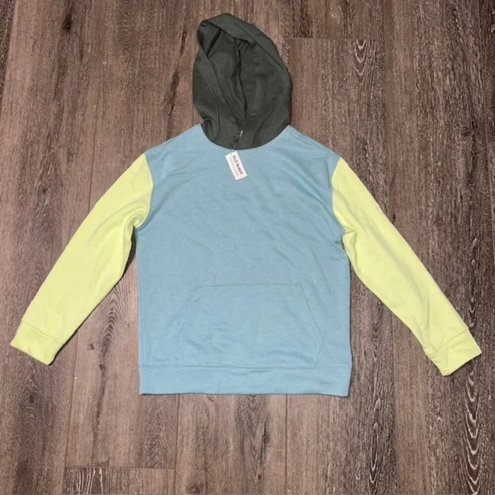 Old Navy Boys Pullover Long Sleeve Cotton Colorblock Sweatshirt Sz XL 14-16 NWT